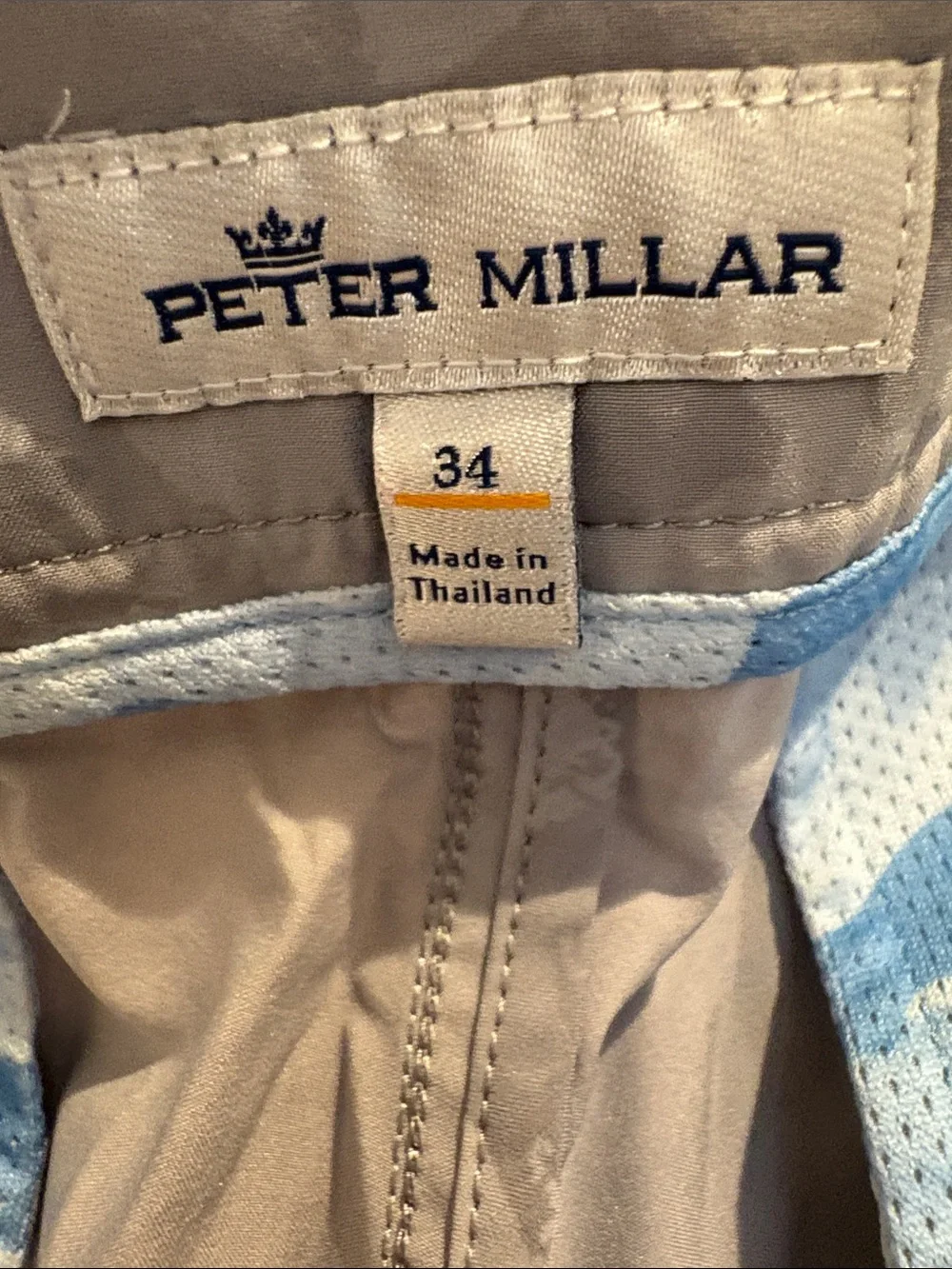 Peter Millar Gray subtle Camo Flat-Front Performance Shorts
